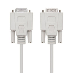 Cable serie rs232 nanocable 10.14.0203/ db9 macho - db9 hembra/ 3m/ beige