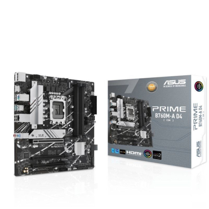 Placa base asus prime b760m-a d4-csm/ socket 1700/ ddr4/ pcie 4.0/ micro atx