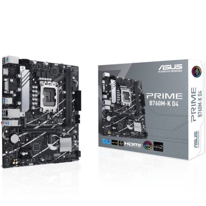 Placa base asus prime b760m-k d4 socket 1700/ ddr4/ pcie 4.0/ micro atx