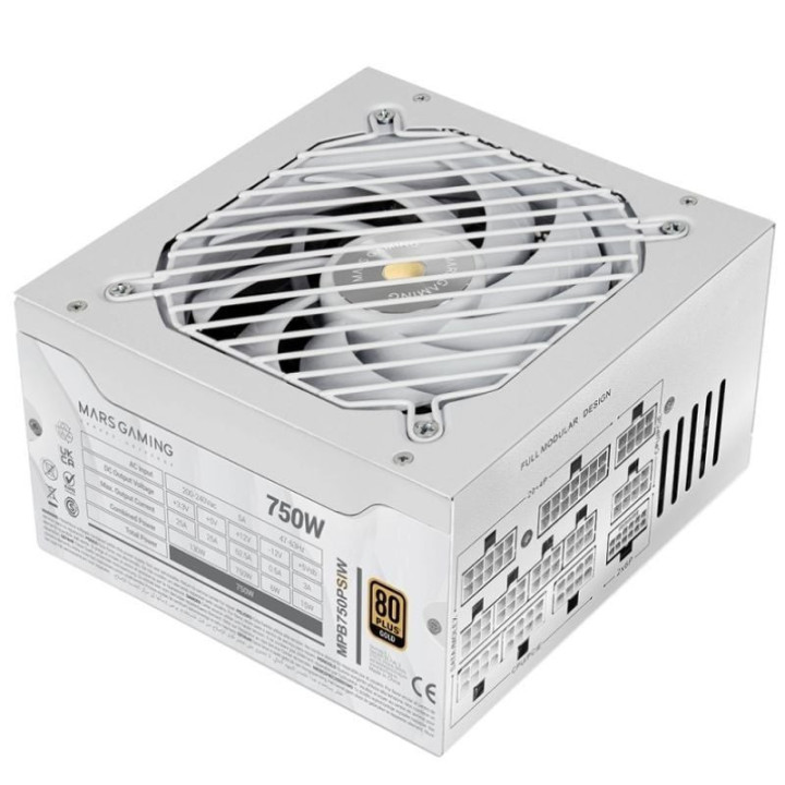 Fuente de alimentación mars gaming mpb750psi/ 750w/ ventilador 14cm/ atx 3.1/ pcie 5.1/ 80 plus gold