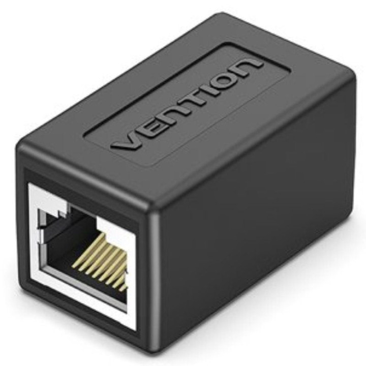 Adaptador conector rj45 vention ipvb0/ cat.6 ftp/ rj45 hembra - rj45 hembra/ negro