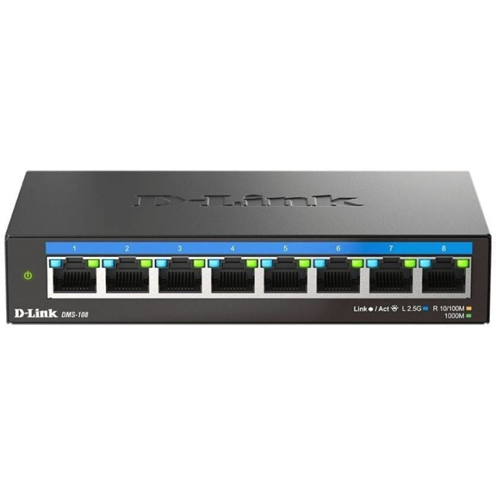 Switch d-link dms-108 8 puertos/ rj-45 10/100/1000/2.5 gbps
