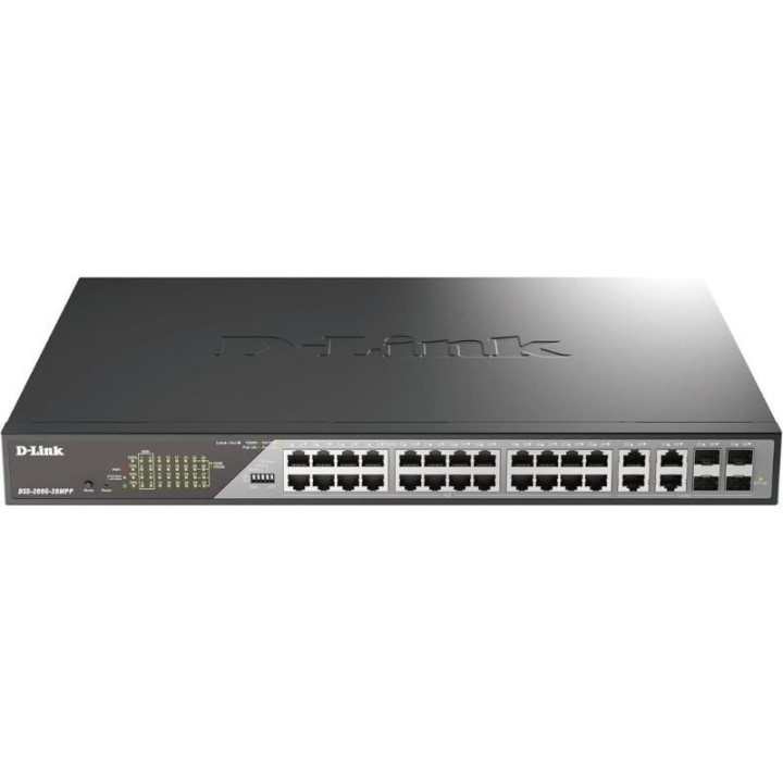 Switch gestionable d-link dss-200g-28mpp 24 puertos/ rj-45 10/100/1000/ poe++/ sfp