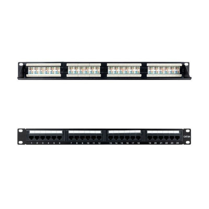Patch panel nanocable 10.21.4124/ 24 puertos/ cat.6a/ altura 1u