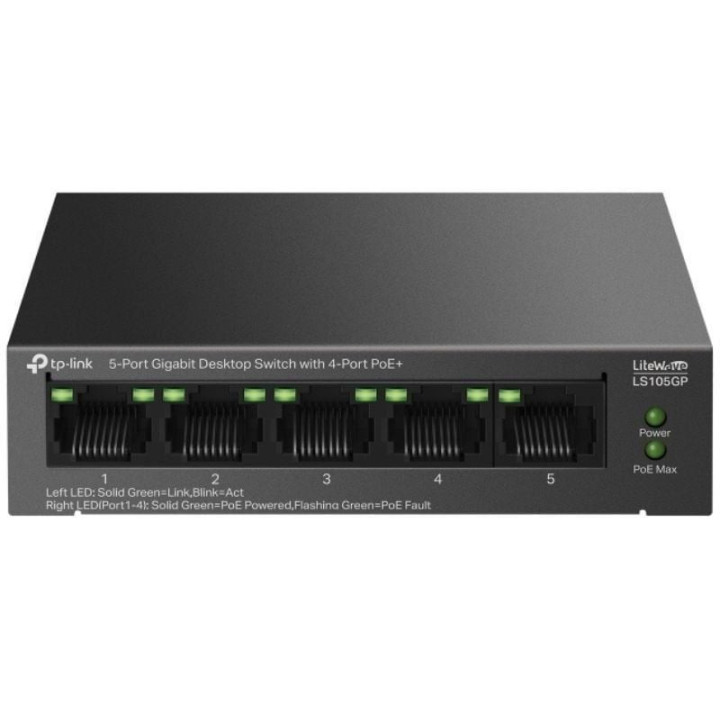 Switch tp-link ls105gp 5 puertos/ rj-45 10/100/1000 poe+