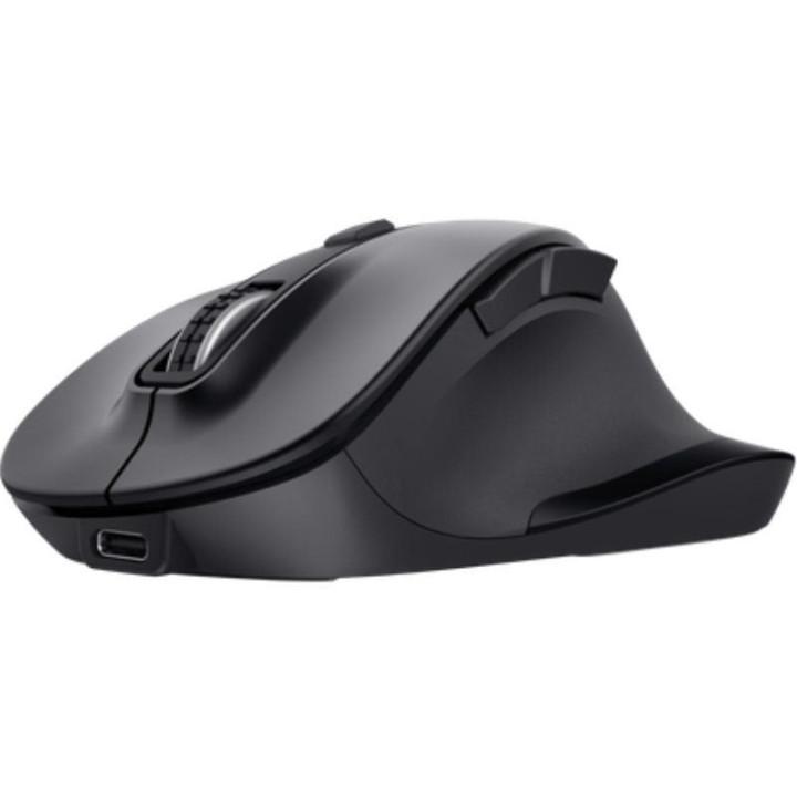 Ratón ergonómico inalámbrico trust fyda multidispositivo/ batería recargable/ hasta 2400 dpi