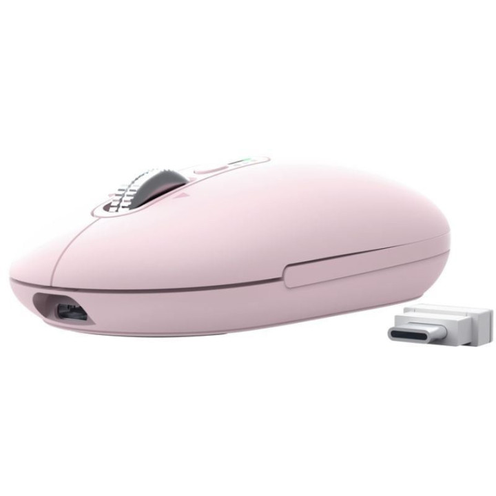 Ratón inalámbrico trust seron 26206/ batería recargable/ hasta 3200 dpi/ rosa