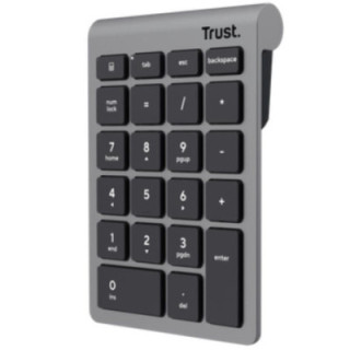 Teclado numérico inalámbrico trust xalas wireless/ plata
