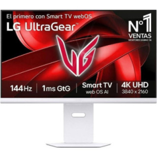 Smart monitor gaming lg ultragear 32g810sa-w 32'/ 4k/ multimedia/ 1ms/ 144hz/ ips/ regulable en altura/ smart tv/ blanco