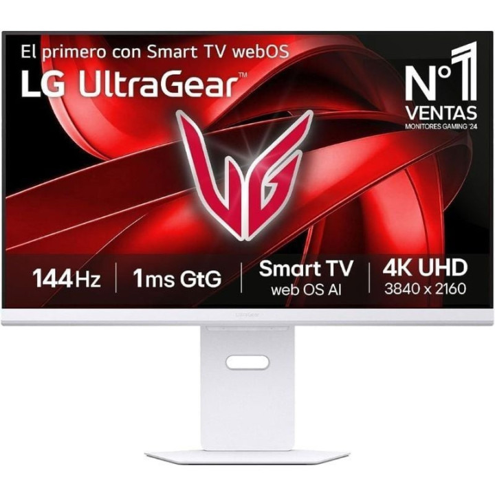 Smart monitor gaming lg ultragear 32g810sa-w 32'/ 4k/ multimedia/ 1ms/ 144hz/ ips/ regulable en altura/ smart tv/ blanco