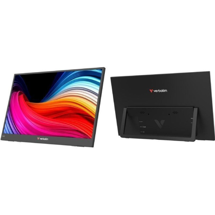 Monitor portátil verbatim non-touch light 15.6'/ full hd/ multimedia/ negro
