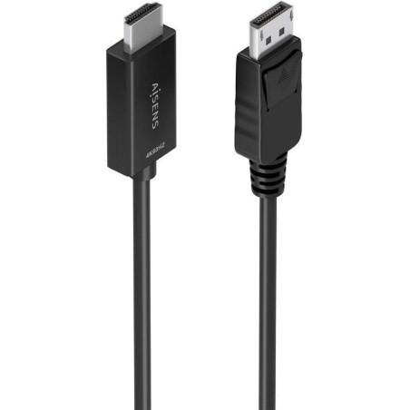 Cable conversor aisens a125-0894/ displayport macho - hdmi macho/ 2m/ negro