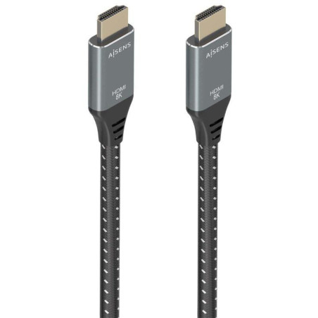 Cable hdmi 2.1 8k aisens a150-0876/ hdmi macho - hdmi macho/ 5m/ gris y negro