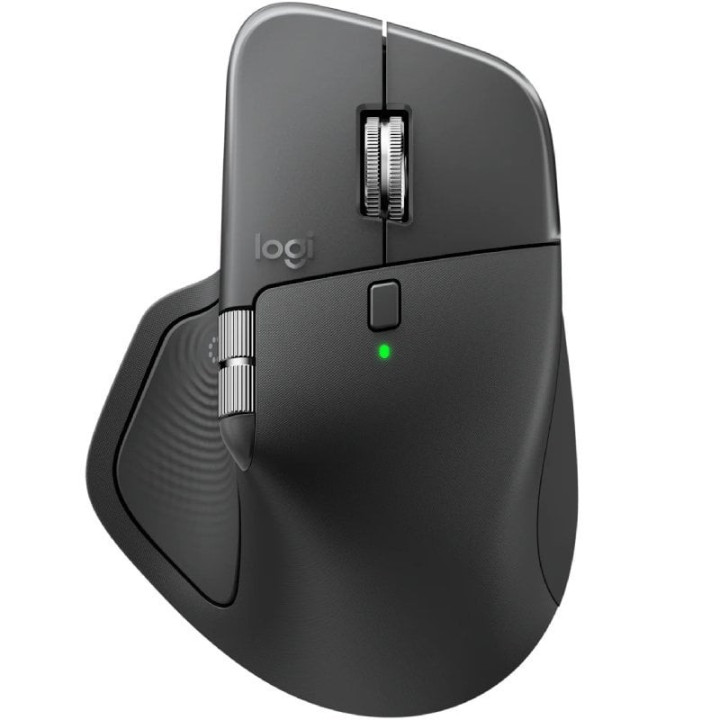 Ratón ergonómico inalámbrico logitech mx master 4/ batería recargable/ hasta 8000 dpi/ grafito
