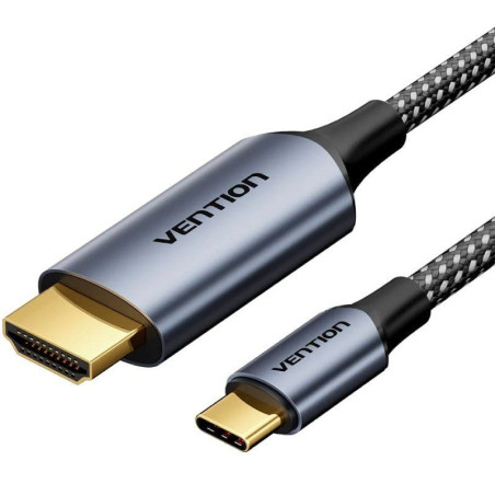 Cable conversor hdmi 2.0 4k vention crhhf/ usb tipo-c macho - hdmi macho/ 1m/ negro
