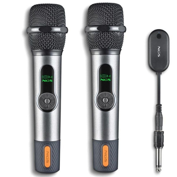 Pack de 2 micrófonos inalámbricos ngs singer star duo