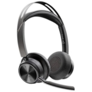Auriculares inalámbricos polyvoyager focus 2 usb-c-c + adaptador usb-c/a/ con micrófono/ bluetooth/ negros