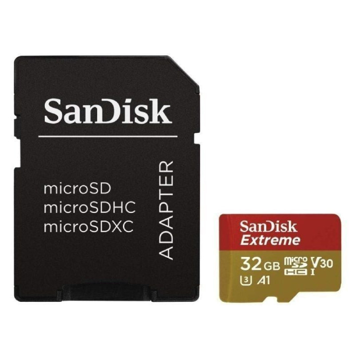 Tarjeta de memoria sandisk extreme 32gb microsd hc uhs-i con adaptador/ clase 10/ 100mbs
