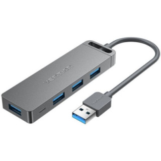 Hub usb 3.0 vention chlhb/ 4xusb/ 1xmicrousb pd/ gris