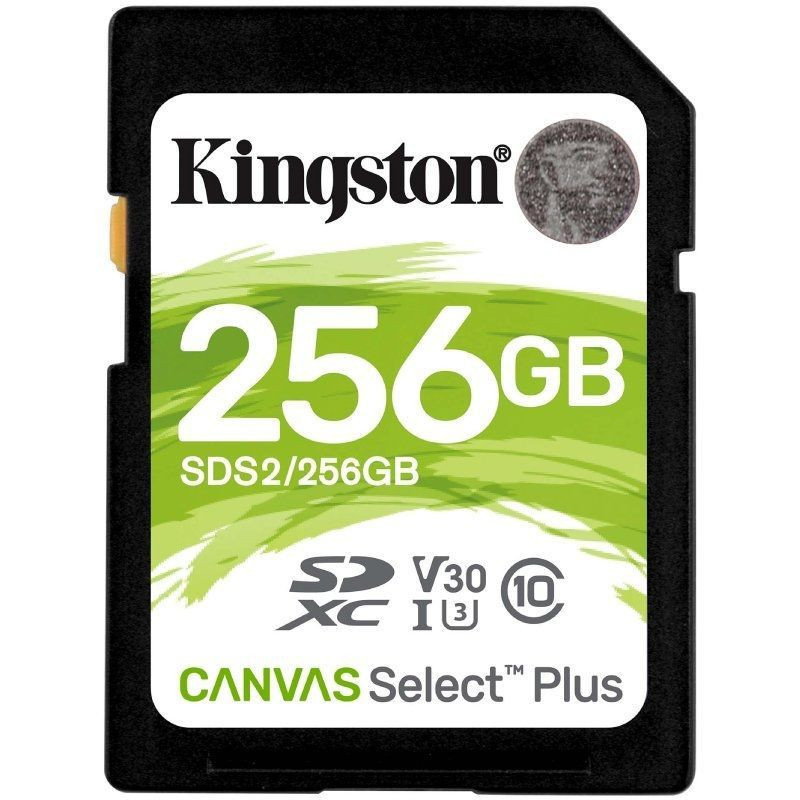 Tarjeta de memoria kingston canvas select plus 256gb sd xc/ clase 10/ 100mbs