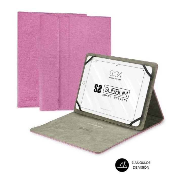 Funda subblim clever stand para tablets de 9.6'-11'/ rosa
