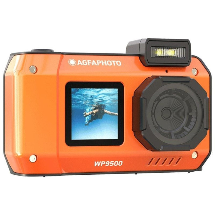 Cámara digital deportiva agfaphoto realishot wp9500/ 24mp/ naranja