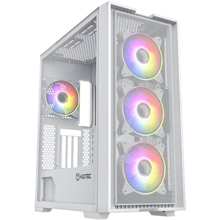 Caja gaming torre hiditec h2 air argb/ blanca