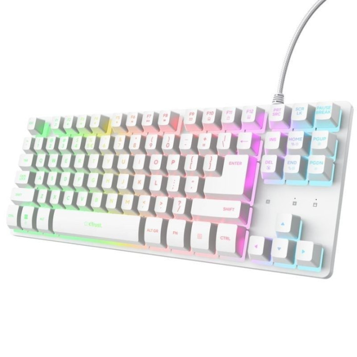 Teclado gaming trust gaming gxt 833 thado tkl 25896/ blanco