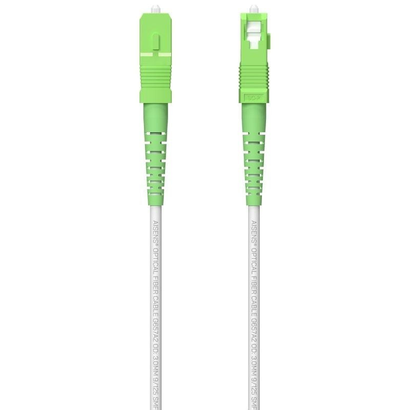 Cable de fibra óptica g657a2 3.0 9/125 smf aisens a152-0618/ lszh/ 120m/ blanco