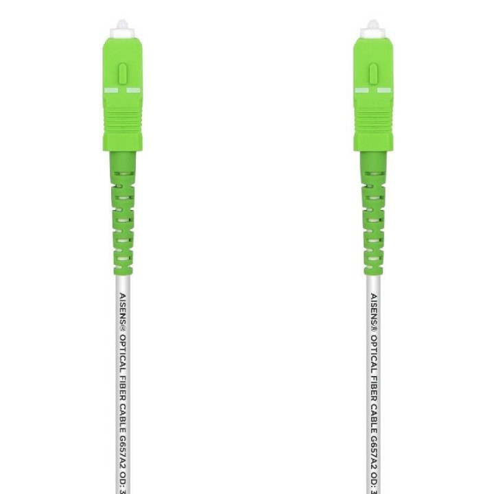 Cable de fibra óptica g657a2 3.0 aisens a152-0497/ lszh/ 7m/ blanco