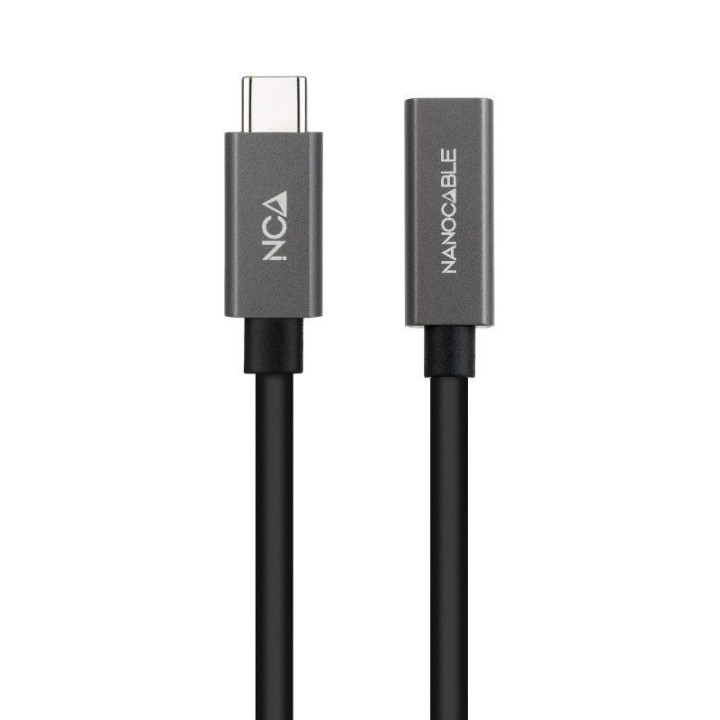 Cable alargador usb 3.2 nanocable 10.01.4400/ usb tipo-c macho - usb tipo-c hembra/ 50cm/ negro