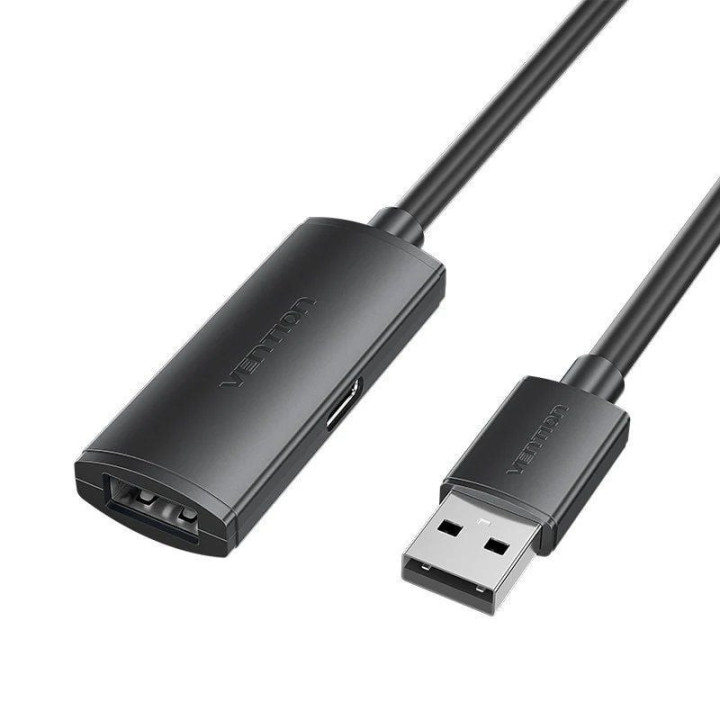 Cable alargador usb 2.0 vention cbkbl/ usb macho - usb hembra/ 480mbps/ 10m/ negro