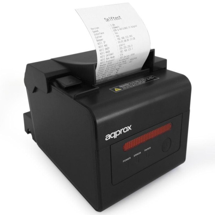 Impresora de tickets approx apppos80wifi+lan/ térmica/ ancho papel 58 y 80mm/ usb-wifi-lan-rs232-rj11/ negra