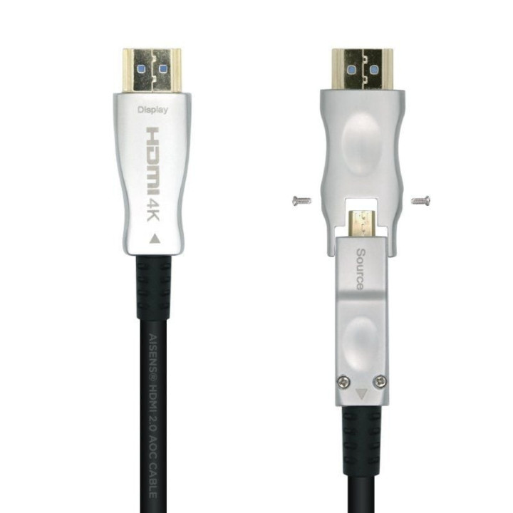 Cable hdmi 2.0 aoc 4k desmontable aisens a148-0512/ hdmi macho / d macho - hdmi macho/ 30m/ negro