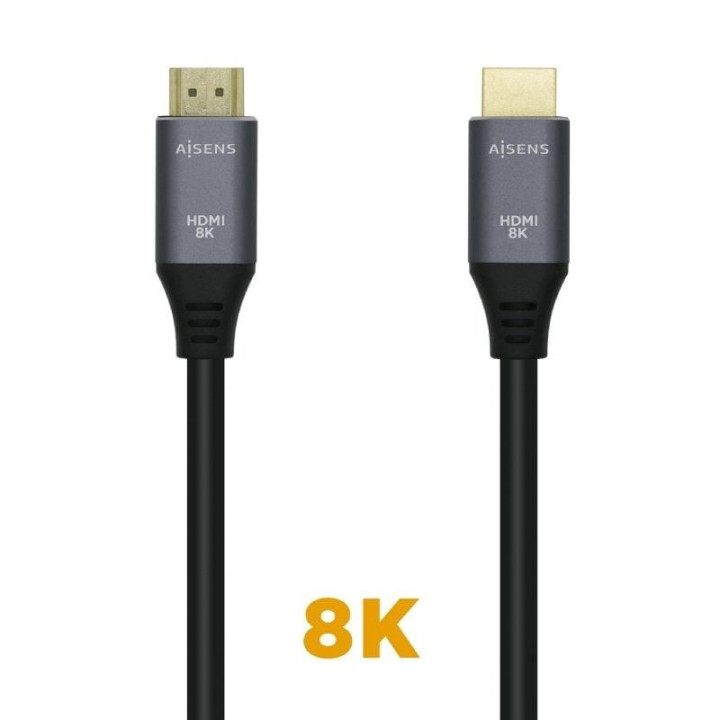 Cable hdmi 2.1 8k aisens a150-0428/ hdmi macho - hdmi macho/ 2m/ gris negro