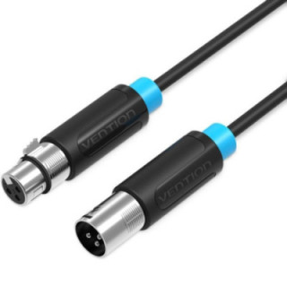 Cable estéreo vention bbfbl/ xlr macho - xlr hembra/ 10m/ negro