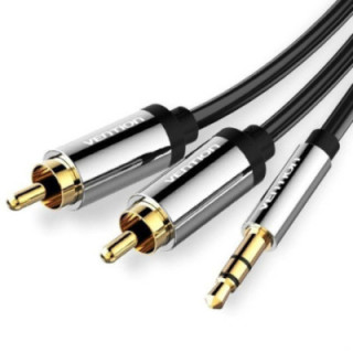 Cable estéreo vention bcfbj/ jack 3.5 macho - 2x rca macho/ 5m/ negro