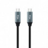 Cable usb 3.2 nanocable 10.01.4302/ usb tipo-c macho - usb tipo-c macho/ 2m/ gris y negro