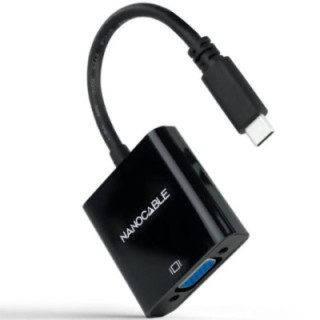 Cable conversor nanocable 10.16.4101-bk/ usb tipo-c macho - vga hembra/ 10cm/ negro