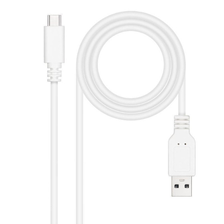 Cable usb 2.0 nanocable 10.01.2101-w/ usb tipo-c macho - usb macho/ 480mbps/ 1m/ blanco