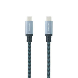 Cable usb 3.1 tipo-c nanocable 10.01.4101-comb/ usb tipo-c macho - usb tipo-c macho/ hasta 100w/ 10gbps/ 1m/ gris y negro