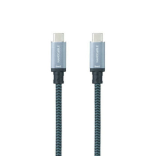 Cable usb 3.2 tipo-c nanocable 10.01.4103-comb/ usb tipo-c macho - usb tipo-c macho/ hasta 100w/ 20gbps/ 3m/ gris y negro