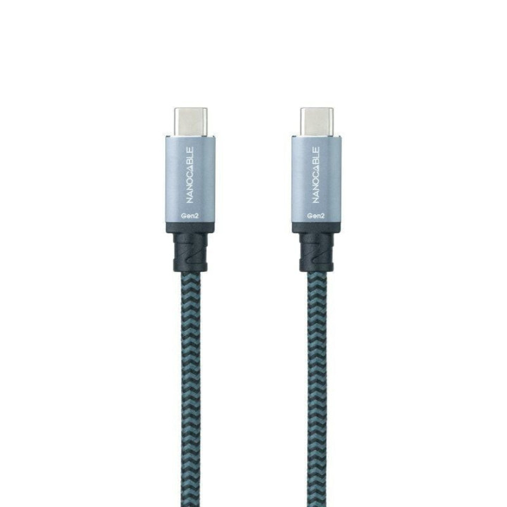 Cable usb 3.2 tipo-c nanocable 10.01.4103-comb/ usb tipo-c macho - usb tipo-c macho/ hasta 100w/ 20gbps/ 3m/ gris y negro