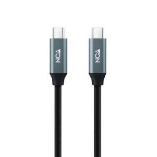 Cable usb 3.2 nanocable 10.01.4300/ usb tipo-c macho - usb tipo-c macho/ hasta 100w/ 20gbps/ 50cm/ gris y negro