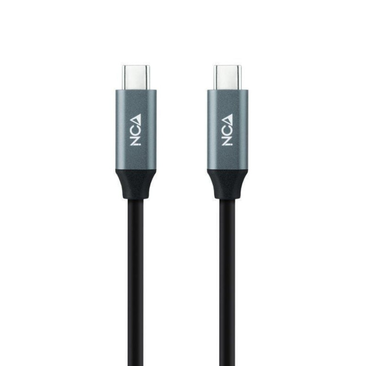 Cable usb 3.2 nanocable 10.01.4300/ usb tipo-c macho - usb tipo-c macho/ hasta 100w/ 20gbps/ 50cm/ gris y negro