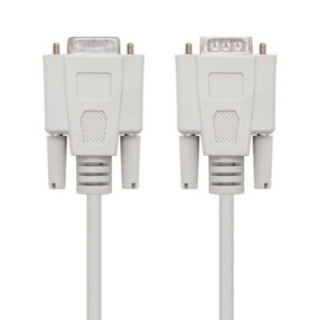 Cable serie null modem nanocable 10.14.0502/ db9 macho - db9 hembra/ 1.8m/ beige