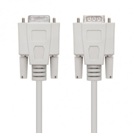 Cable serie rs232 nanocable 10.14.0203/ db9 macho - db9 hembra/ 3m/ beige