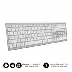 Teclado inalámbrico por bluetooth subblim 2pue200 pure extended/ plata