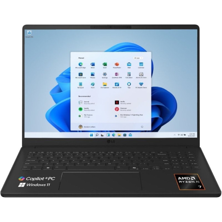 Portátil lg gram 16u55u-g.au75bn ryzen ai 7 445/ 16gb/ 512gb ssd/ 16'/ win11